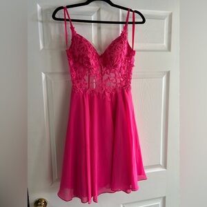 Dave & Johnny Vibrant Pink Gown